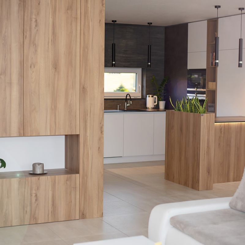 kuchyně s obývacím pokoje