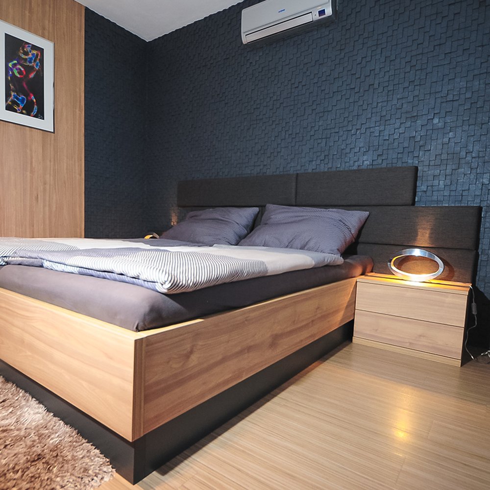 Ložnice s lámaným kamenem